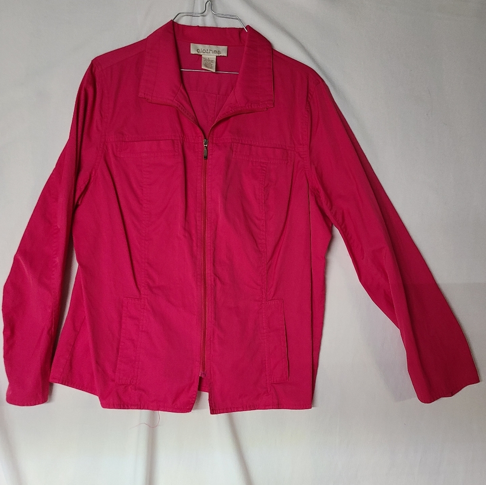 c.l.o.t.h.e.s. Large Pink Long Sleeve Zippered Lightweight Jacket. Like new.